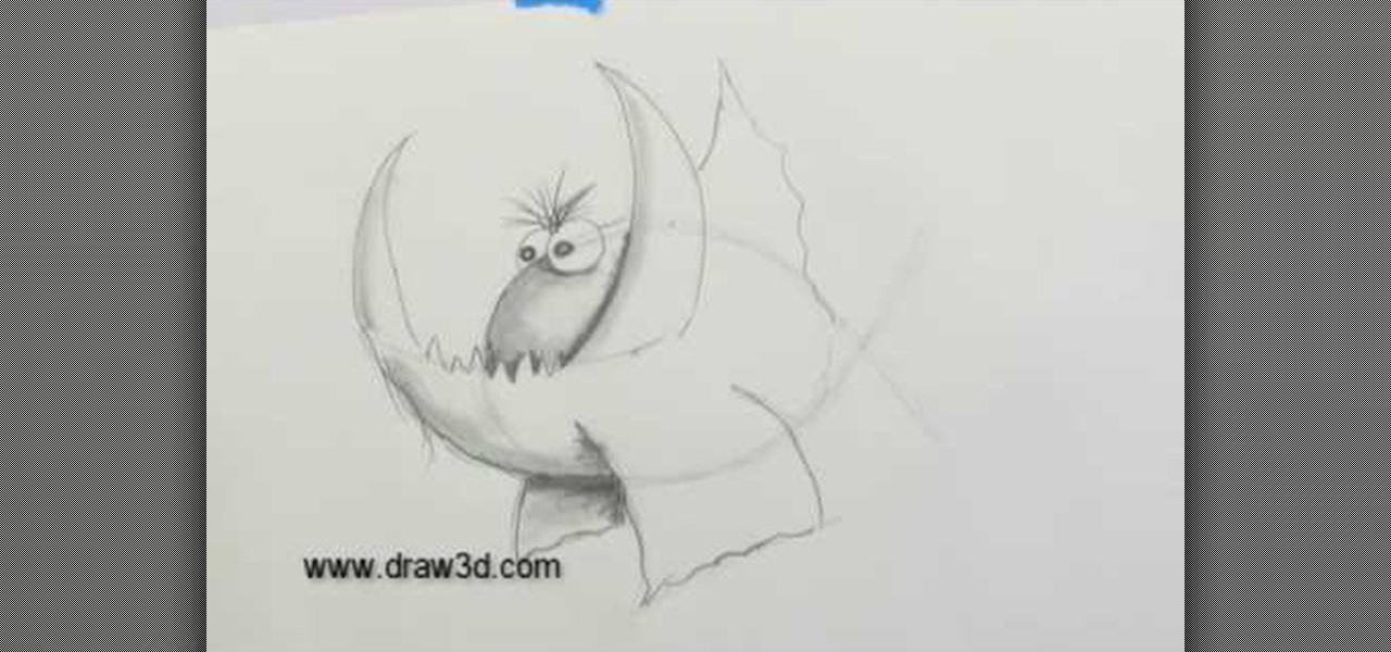 1280x600 how to draw a fanged fish drawing illustration wonderhowto - 3d Fish Drawing
