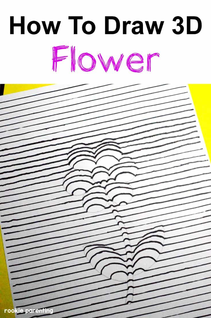 735x1105 how to draw a dimension - 3d Flower Drawing