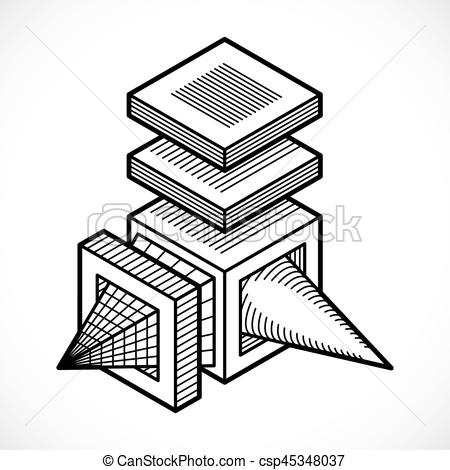 450x470 Geometric Drawing - 3d Geometric Drawing