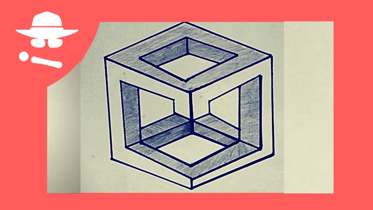 1280x720 Geometry Optical Illusion Cube - 3d Geometric Drawing