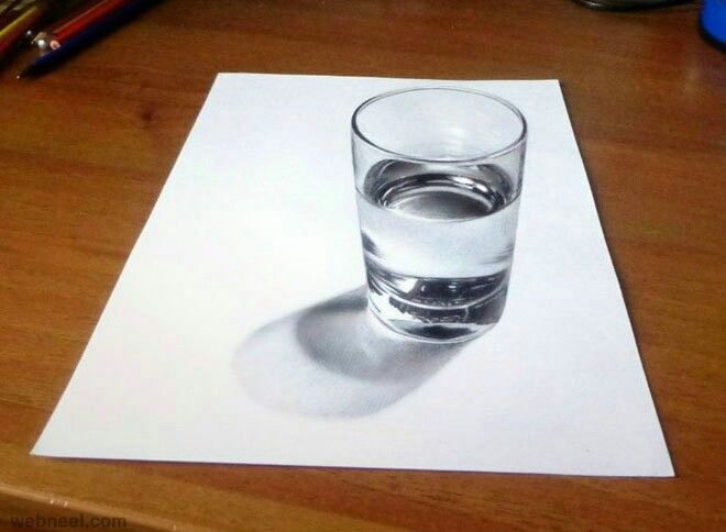 660x484 Glass Of Water Illustration Art Pencil Drawings - 3d Glass Drawing