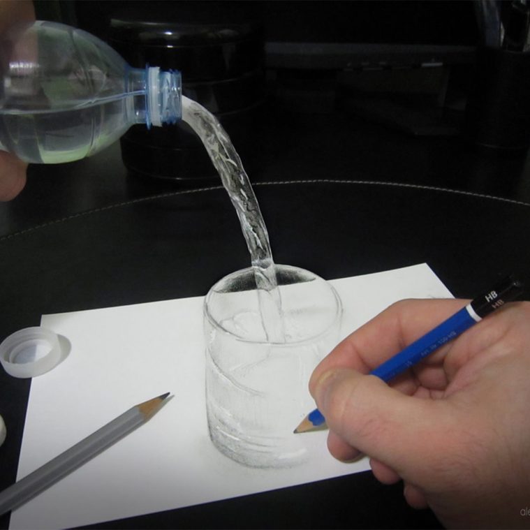 759x759 anamorphic - 3d Glass Of Water Drawing