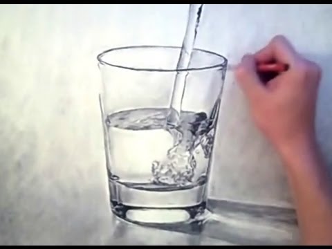 3d Glass Of Water Drawing at PaintingValley.com | Explore collection of ...