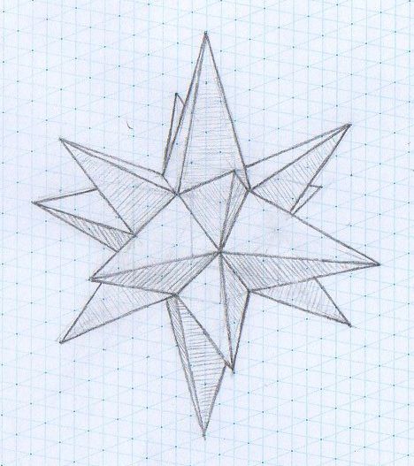 468x527 examples geometric rose geometric drawing, platonic solid - 3d Grid Drawing