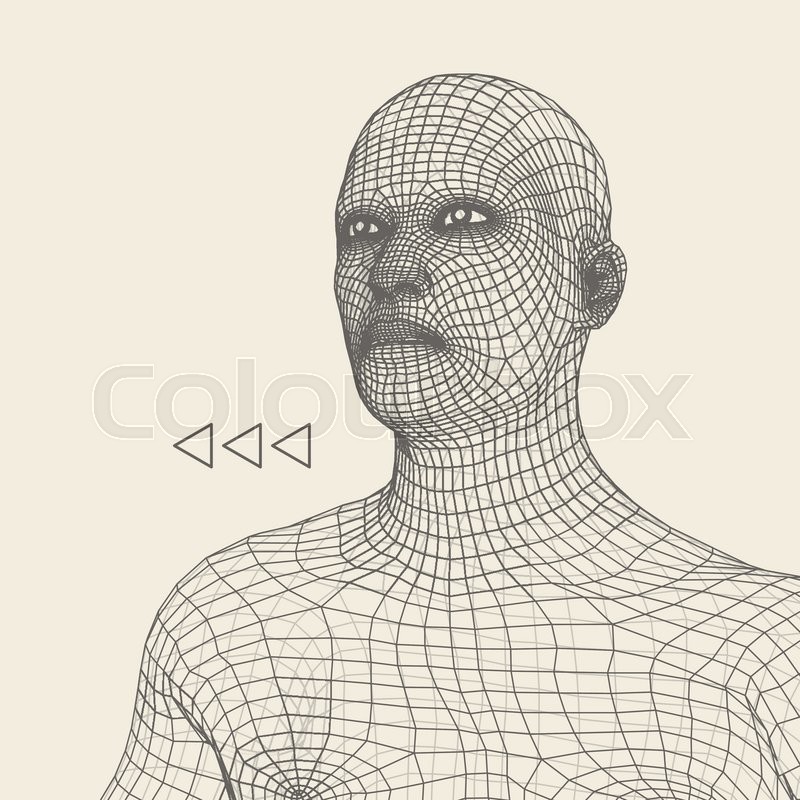 800x800 head of the person from a grid stock vector colourbox - 3d Grid Drawing