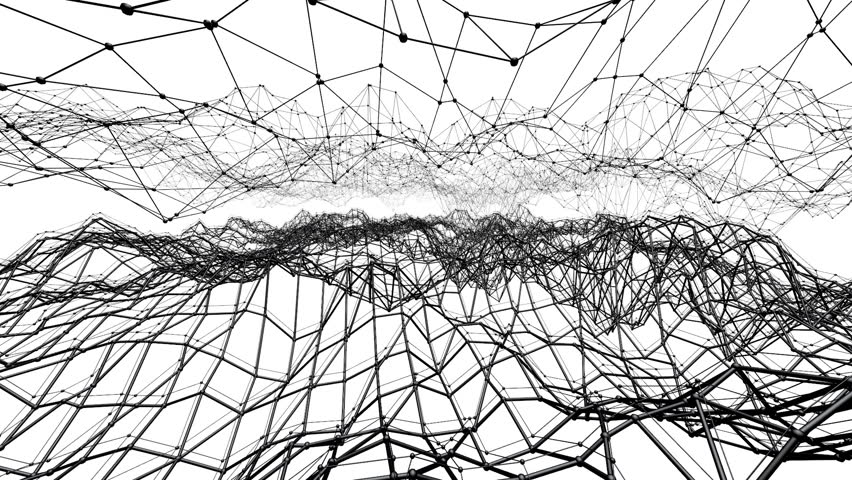 852x480 abstract simple black and white waving grid or mesh as dream - 3d Grid Drawing