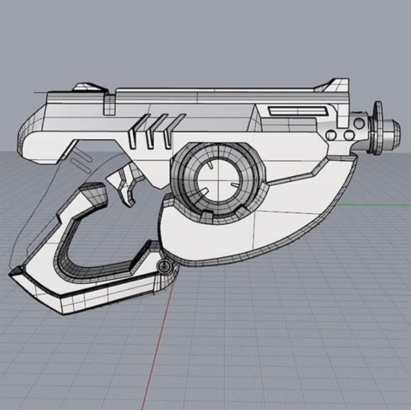 600x598  - 3d Gun Drawing