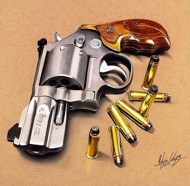 609x596 Beautiful Drawings - 3d Gun Drawing