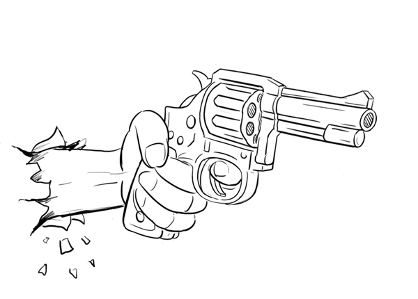 600x430 Ben Heine Pencil Vs Camera Tutorial Gun Drawing - 3d Gun Drawing