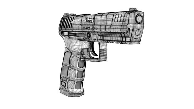676x380 Heckler And Koch Pistol Gun Cgtrader - 3d Gun Drawing
