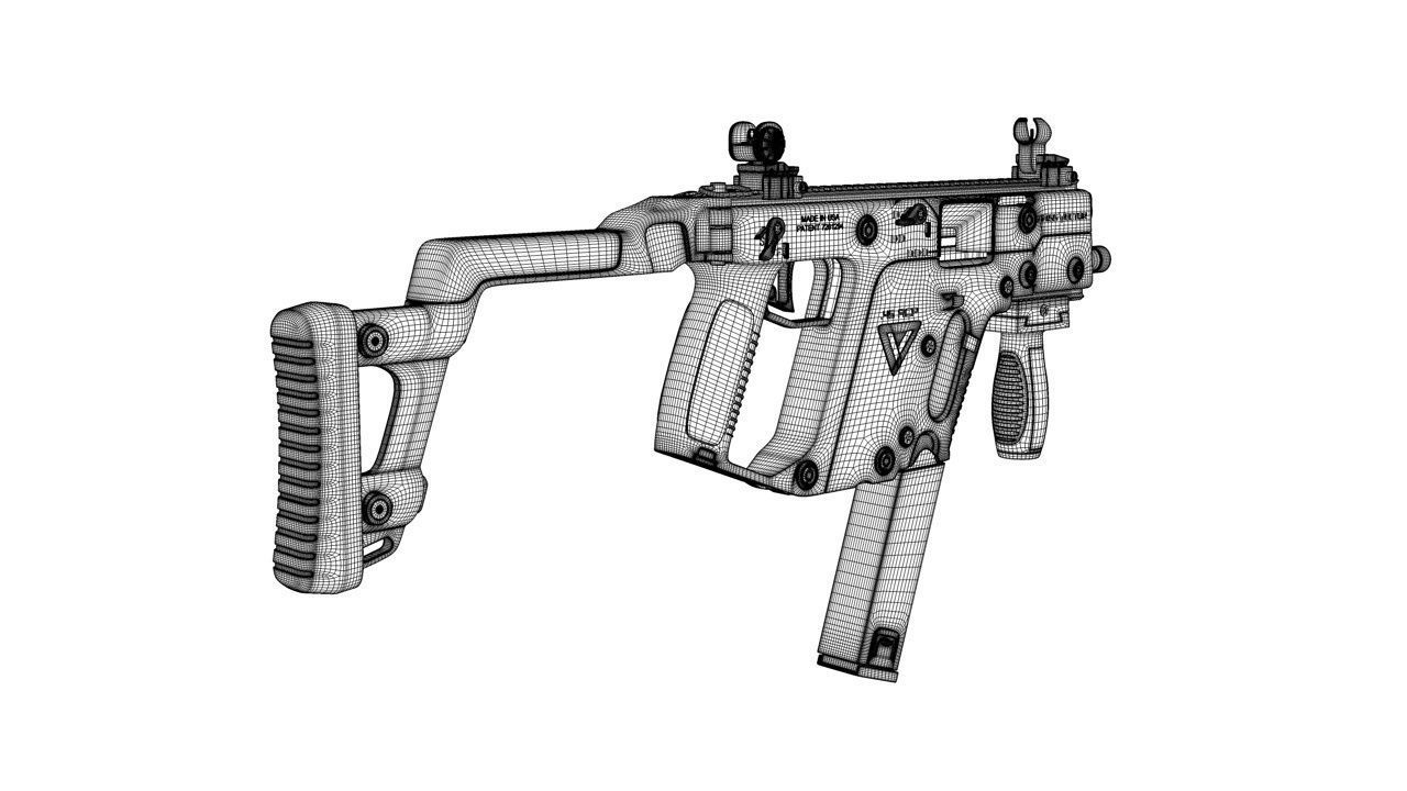 1280x720 Kriss Vector Smg Gun Assault Cgtrader - 3d Gun Drawing