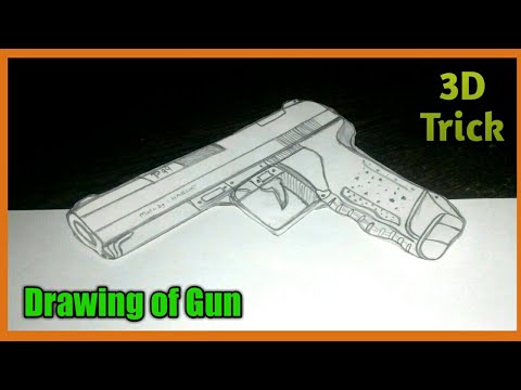 480x360 trick drawing of gun gun drawing tricks art - 3d Gun Drawing