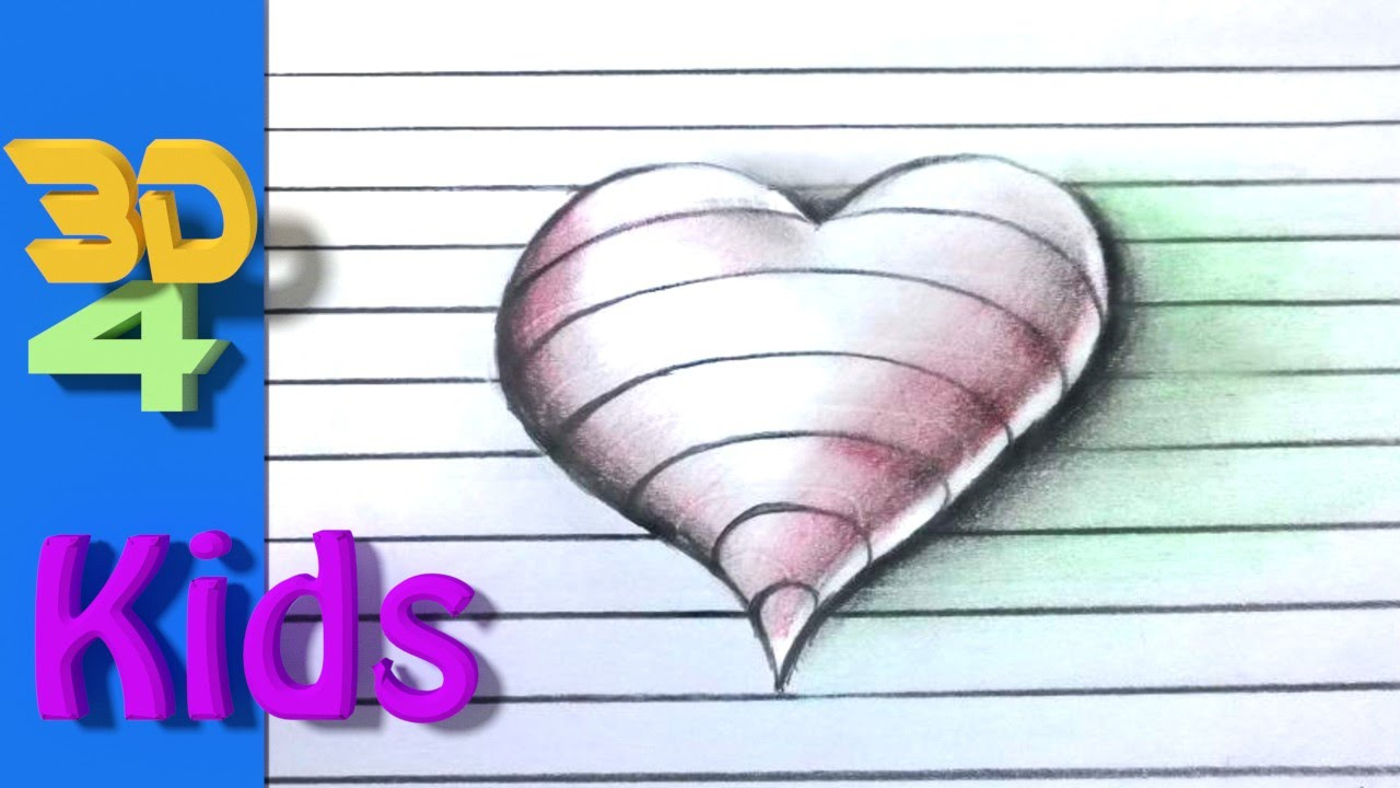 1280x720 Heart Drawing Step - 3d Heart Drawing