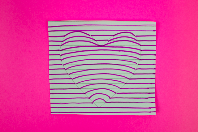 640x427 Optical Illusion Heart Drawing Craft Pink Stripey Socks - 3d Heart Drawing