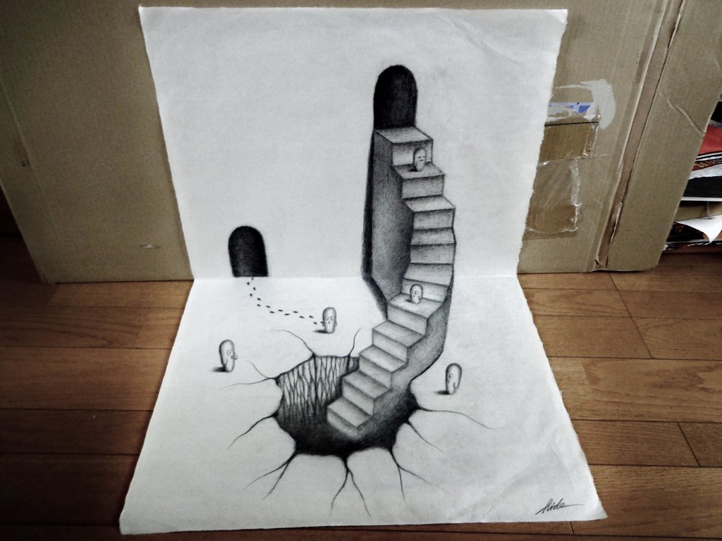 1024x768 easy hole drawing beautiful drawings easy pencil - 3d Hole Drawing