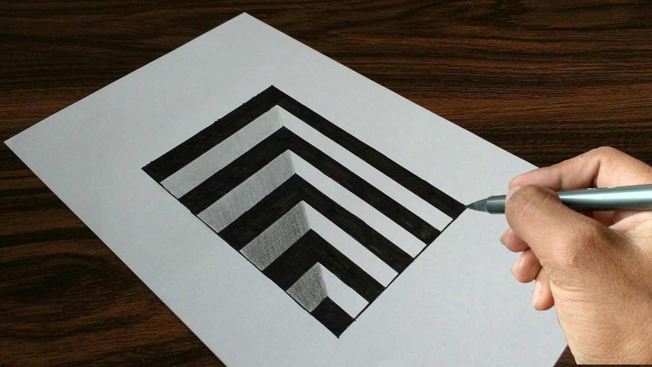 1280x720 very easy drawing hole on paper - 3d Hole Drawing