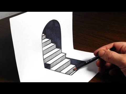 480x360 design to draw trick art on line paper drawing hole youtube - 3d Hole Drawing
