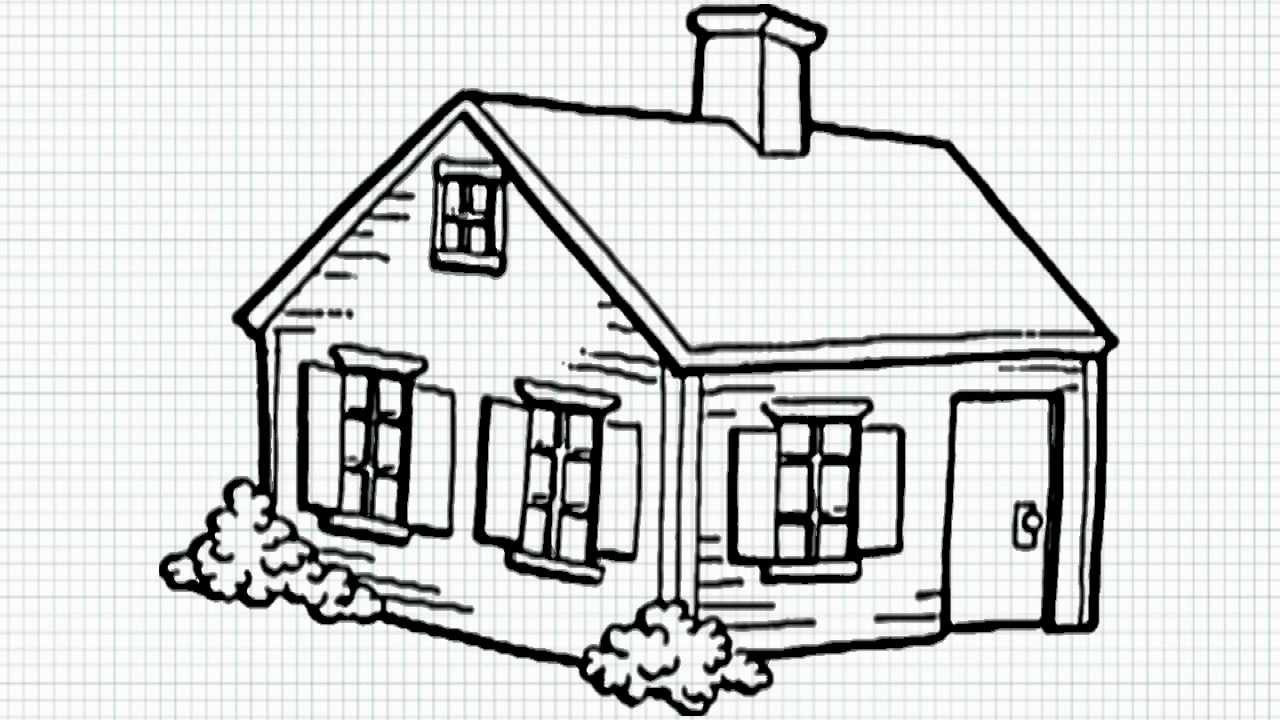 1280x720 House Drawing - 3d House Drawing