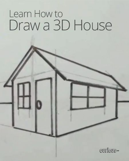 450x563 How To Draw A House Art Lessons Drawings, Easy Drawings - 3d House Drawing