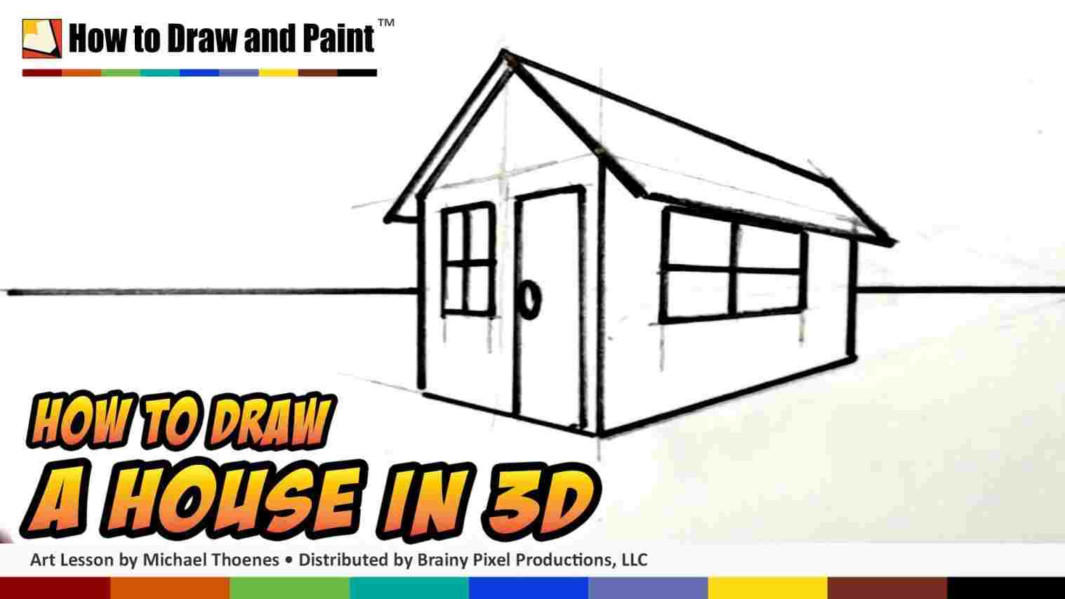 1517x853 How Easy House Drawing To Draw A House - 3d House Drawing