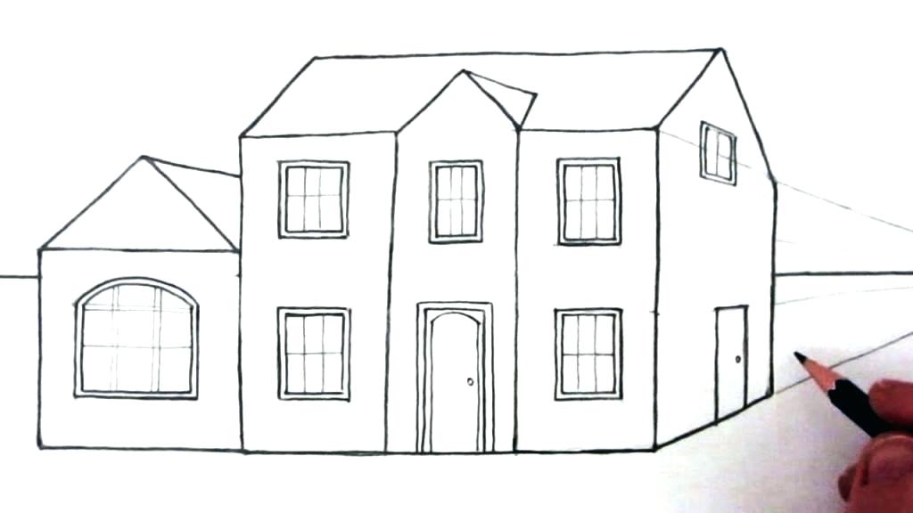 How To Draw A 3d House Step By Step