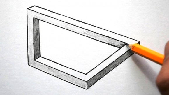 580x326 how to draw optical illusions rectangle, triangle, and circle - 3d Illusion Drawing