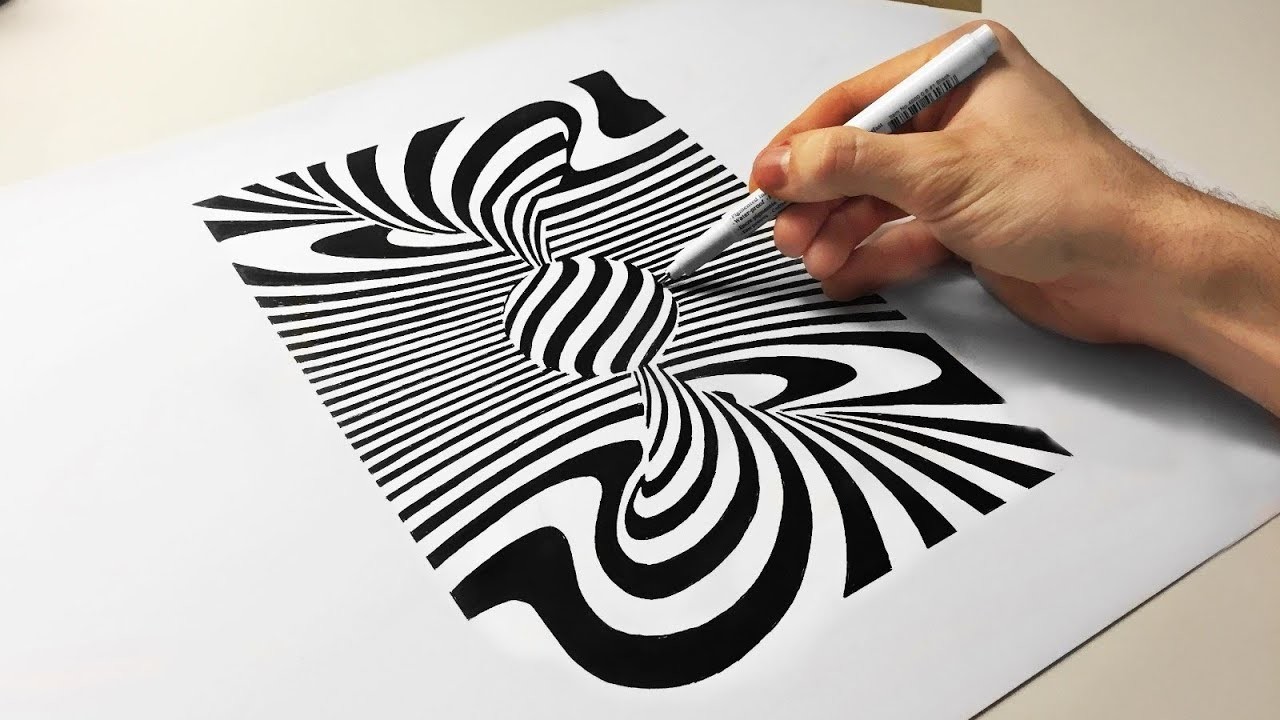 1280x720 cool optical illusion drawing spiral tornado ball - 3d Illusion Drawing