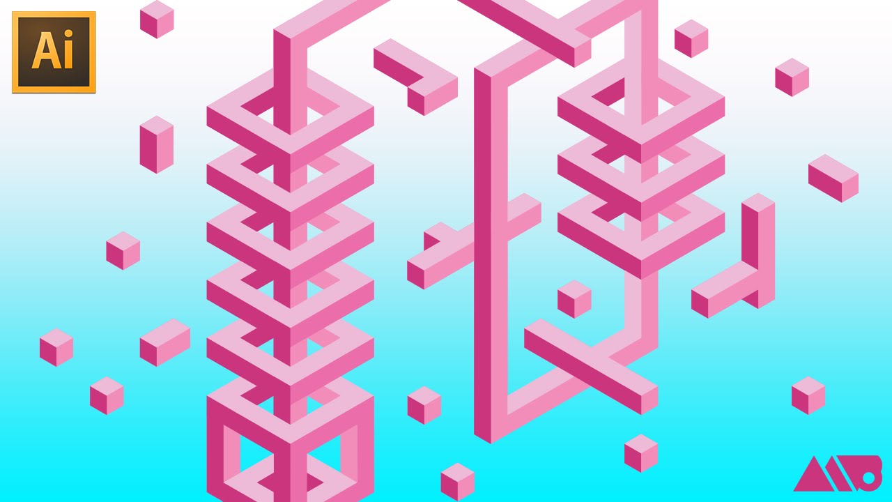 1280x720 How To Draw Isometric Shapes Using A Hex Grid In Adobe - 3d Isometric Drawing