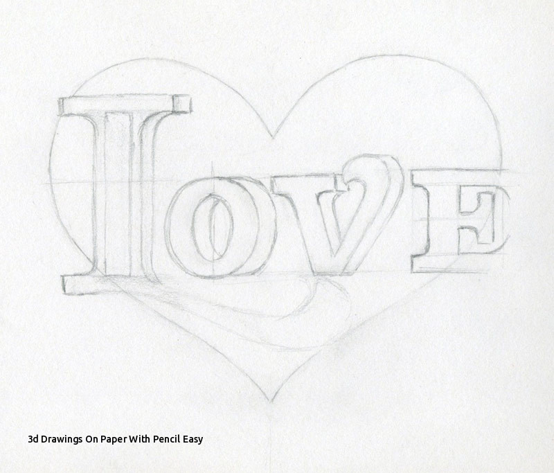 800x683 Drawings On Paper With Pencil Easy Drawing Love - 3d Love Drawing