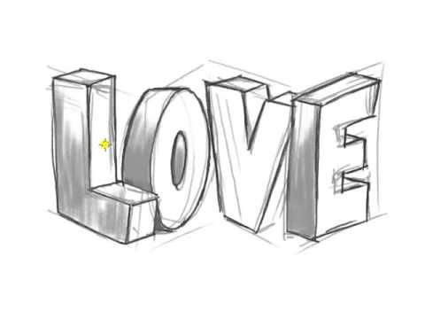 480x360 How To Draw Love Graffiti Letters - 3d Love Drawing