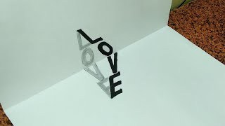 320x180 How To Draw Love Word Drawing Letters - 3d Love Drawing