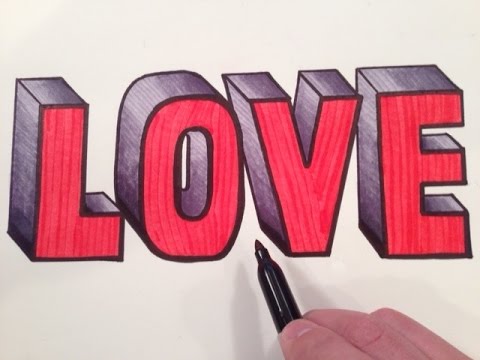 480x360 How To Draw Love - 3d Love Drawing