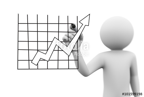 500x340 man drawing rising arrow growth chart stock photo and royalty - 3d Man Drawing