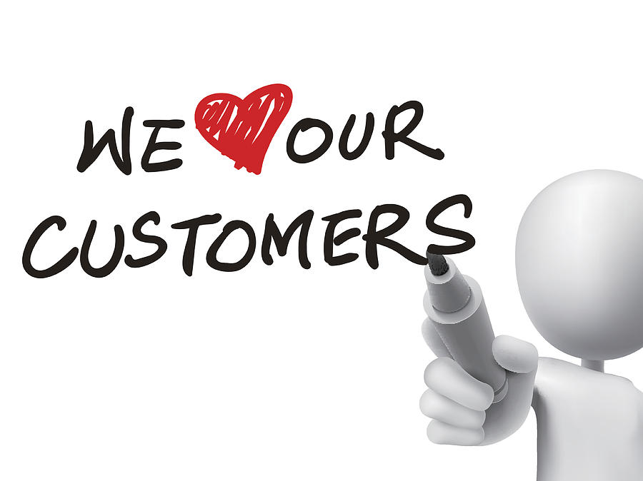 900x674 we love our customers words written - 3d Man Drawing