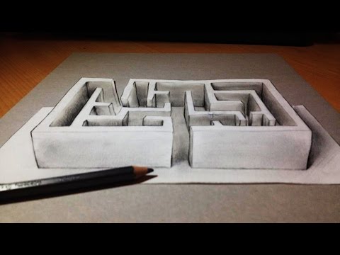 480x360 anamorphic drawing the labyrinth - 3d Maze Drawing