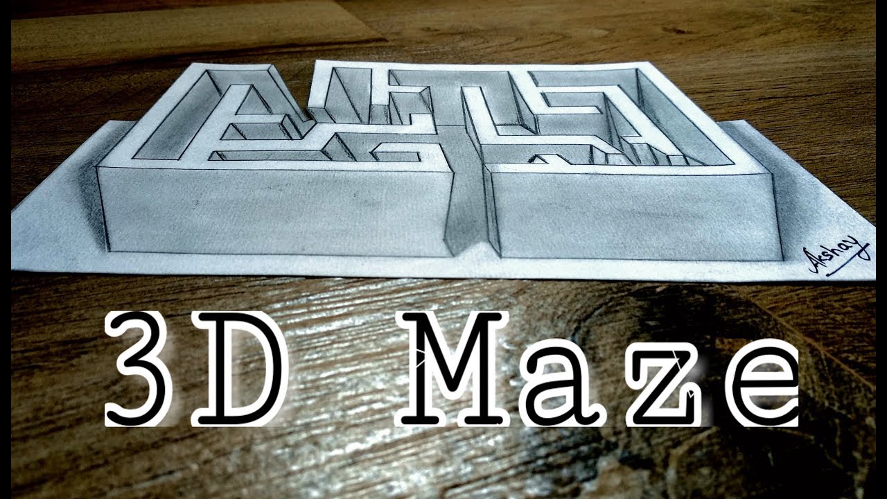 1280x720 drawing a maze - 3d Maze Drawing