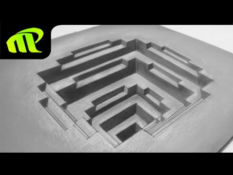 480x360 Drawing A Square Hole - 3d Maze Drawing