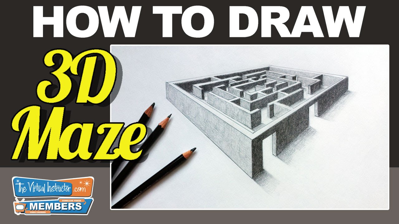 1280x720 how to draw a maze - 3d Maze Drawing