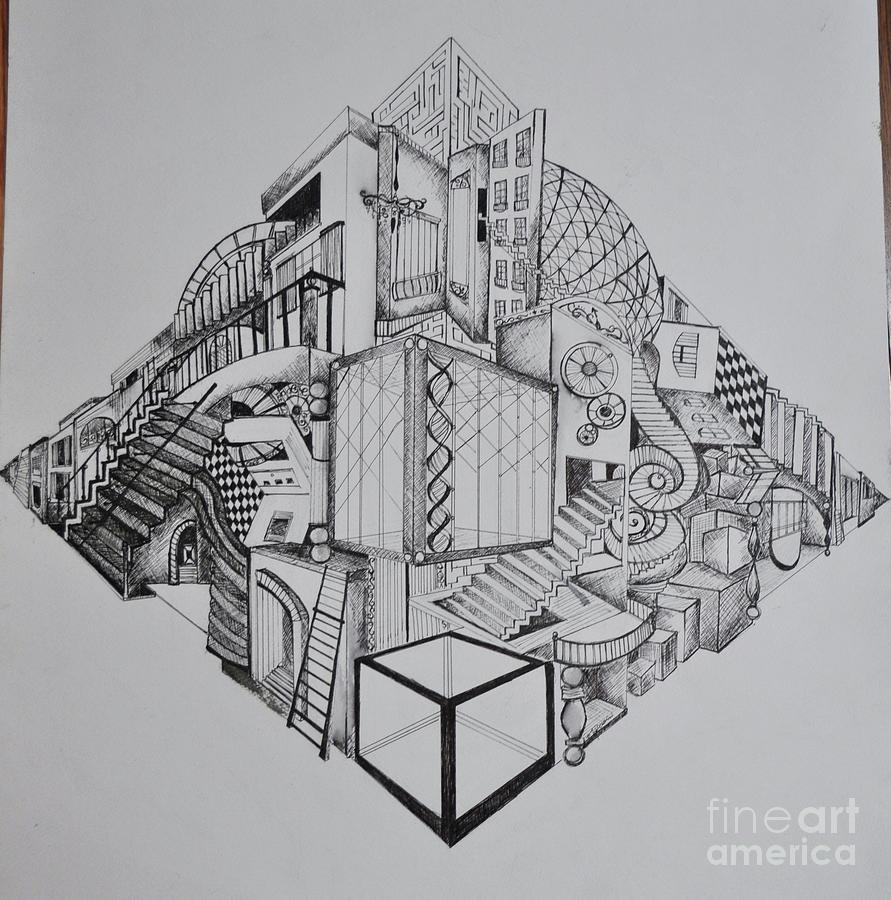 891x900 how to draw a maze - 3d Maze Drawing