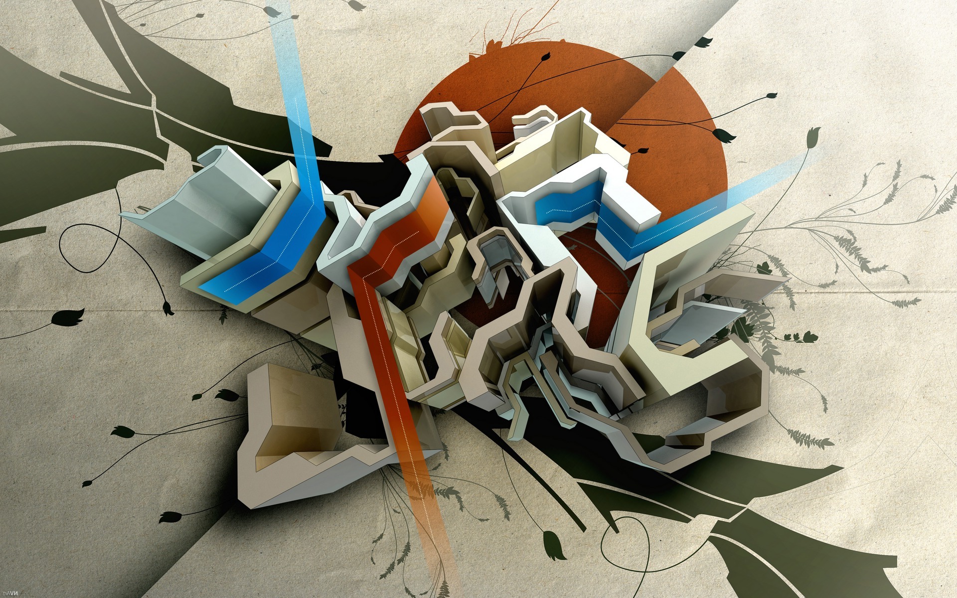 1920x1200 wallpaper drawing, illustration, abstract, maze, art, color - 3d Maze Drawing