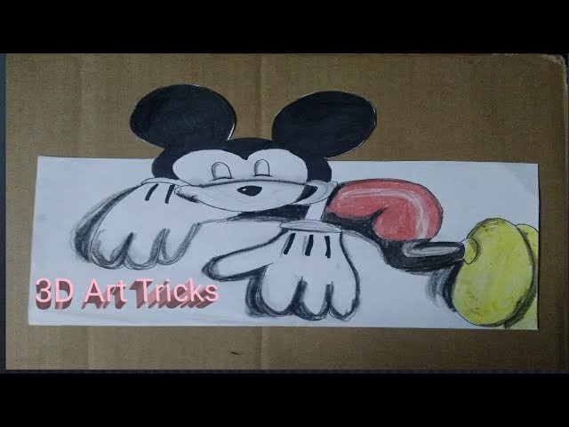 640x480 Draw, How To Draw Mickey Art Tricks, How To Draw Mickey - 3d Mickey Mouse Drawing