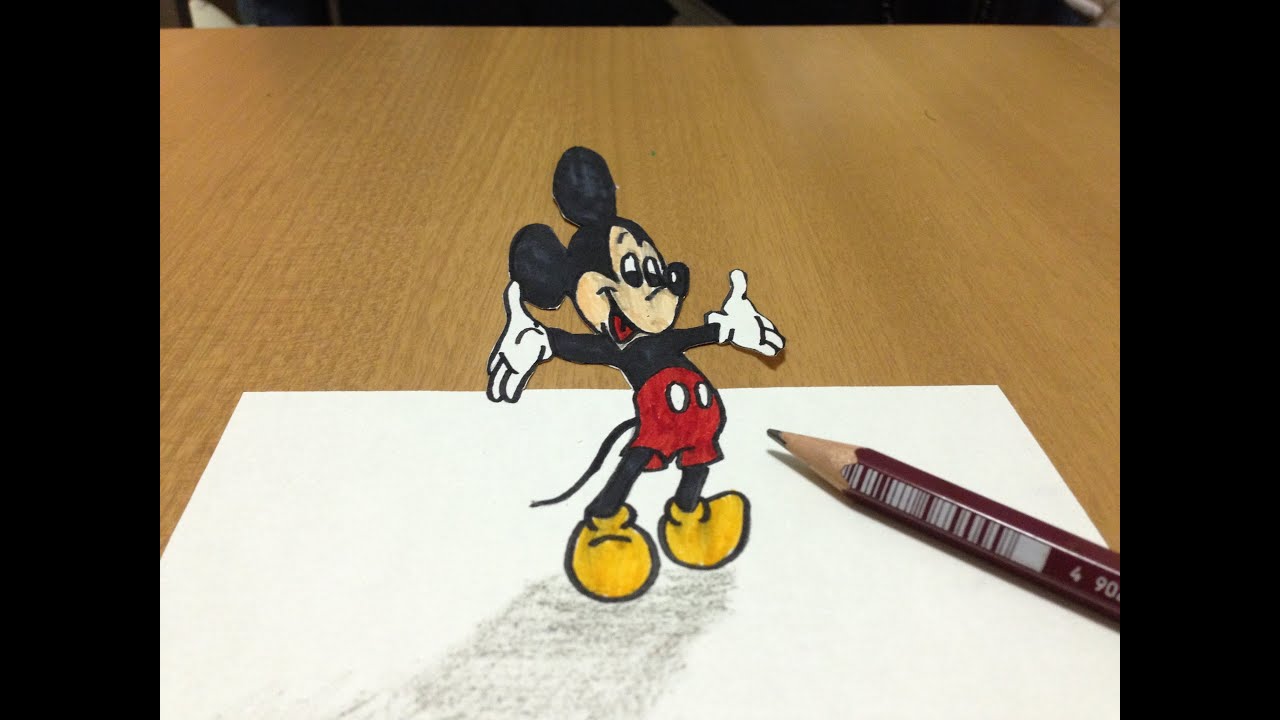 1280x720 Mickey Mouse Drawing - 3d Mickey Mouse Drawing