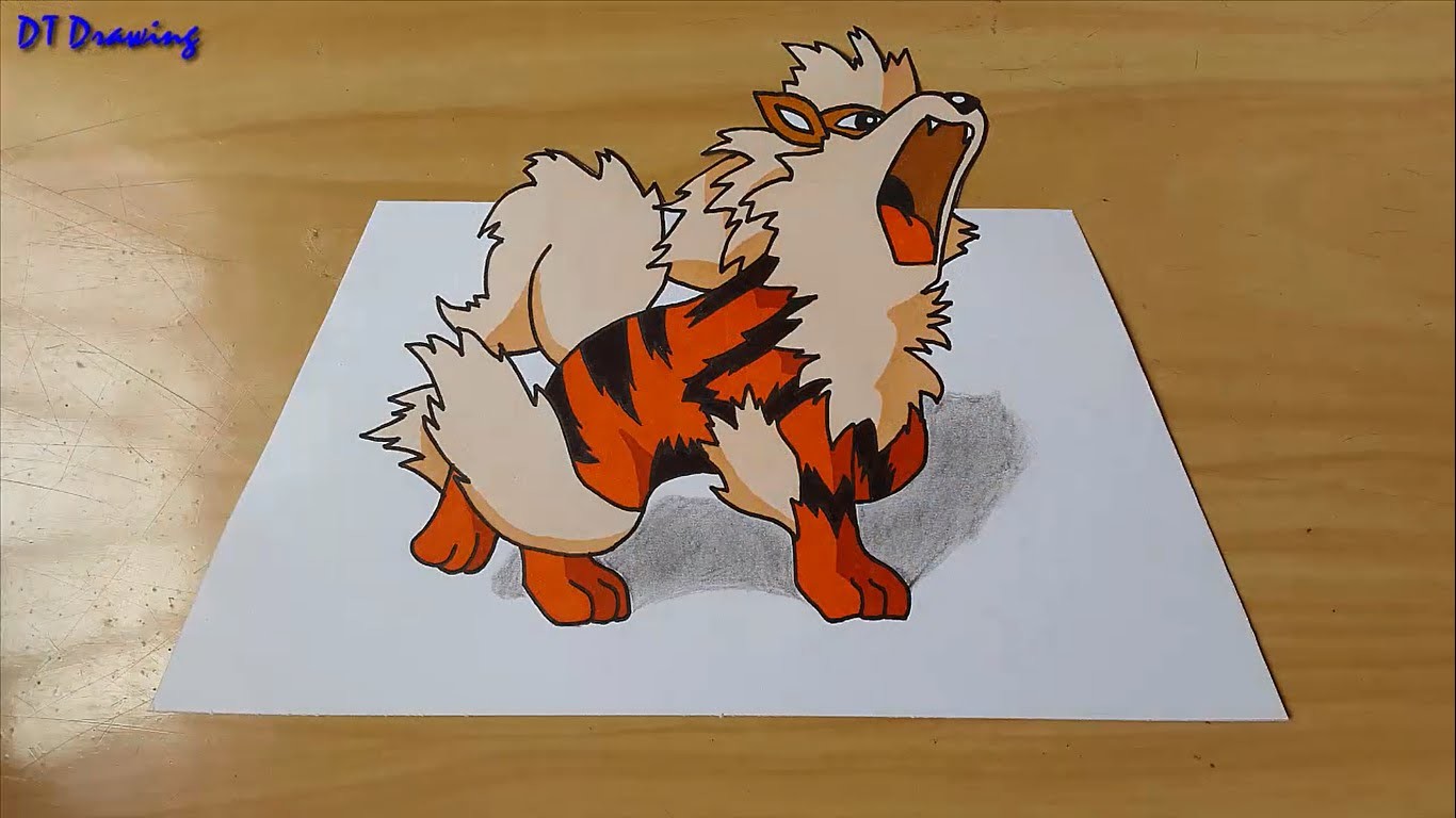 1366x768 Drawing Pokemon - 3d Pokemon Drawing