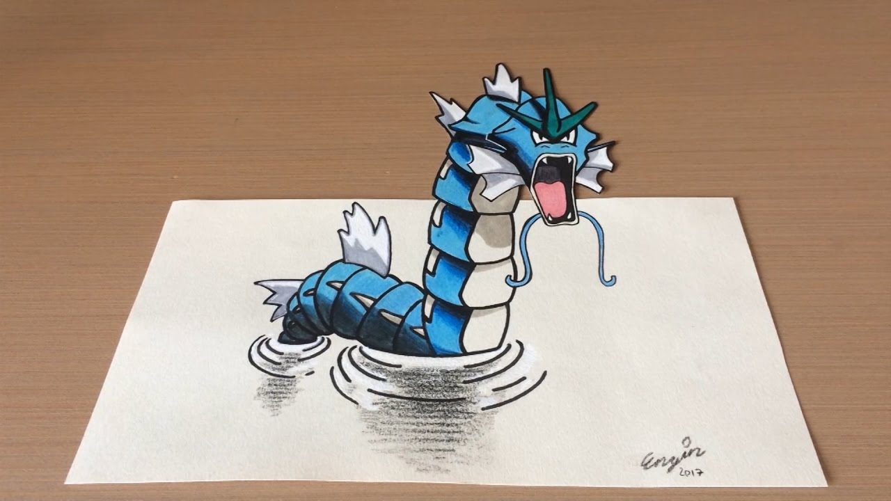 1280x720 gyarados drawing - 3d Pokemon Drawing