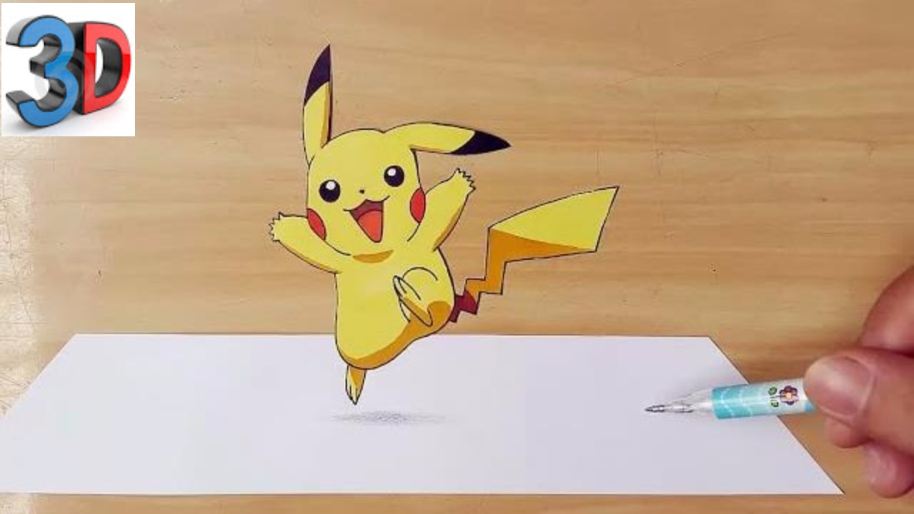 1280x720 How To Draw Pikachu Pokemon - 3d Pokemon Drawing