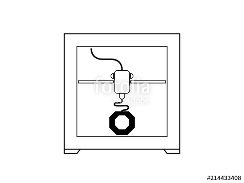 500x375 printer line drawing vector stock image and royalty free - 3d Printer Drawing