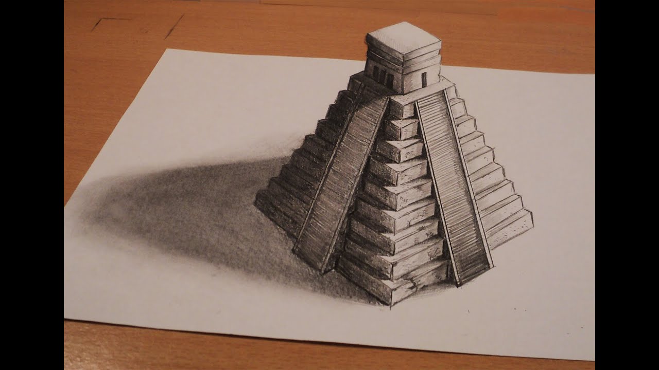 1280x720 Draw Maya Pyramid - 3d Pyramid Drawing