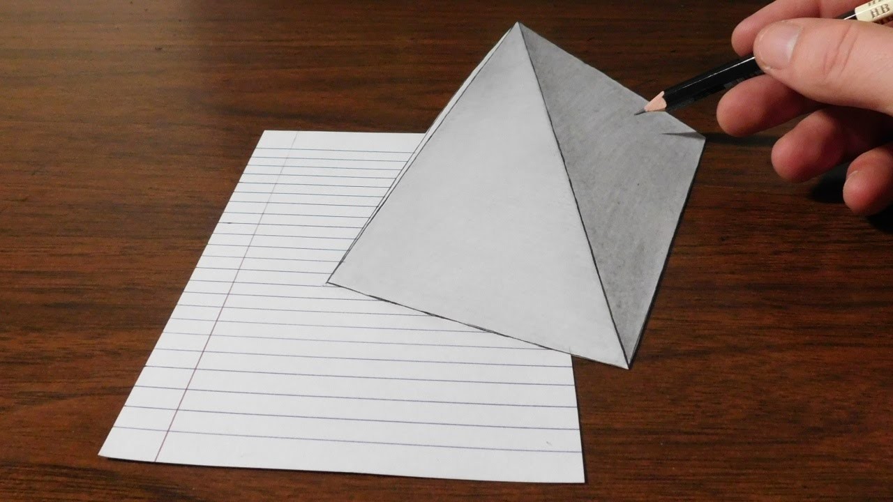 1280x720 Drawing A Simple Pyramid - 3d Pyramid Drawing