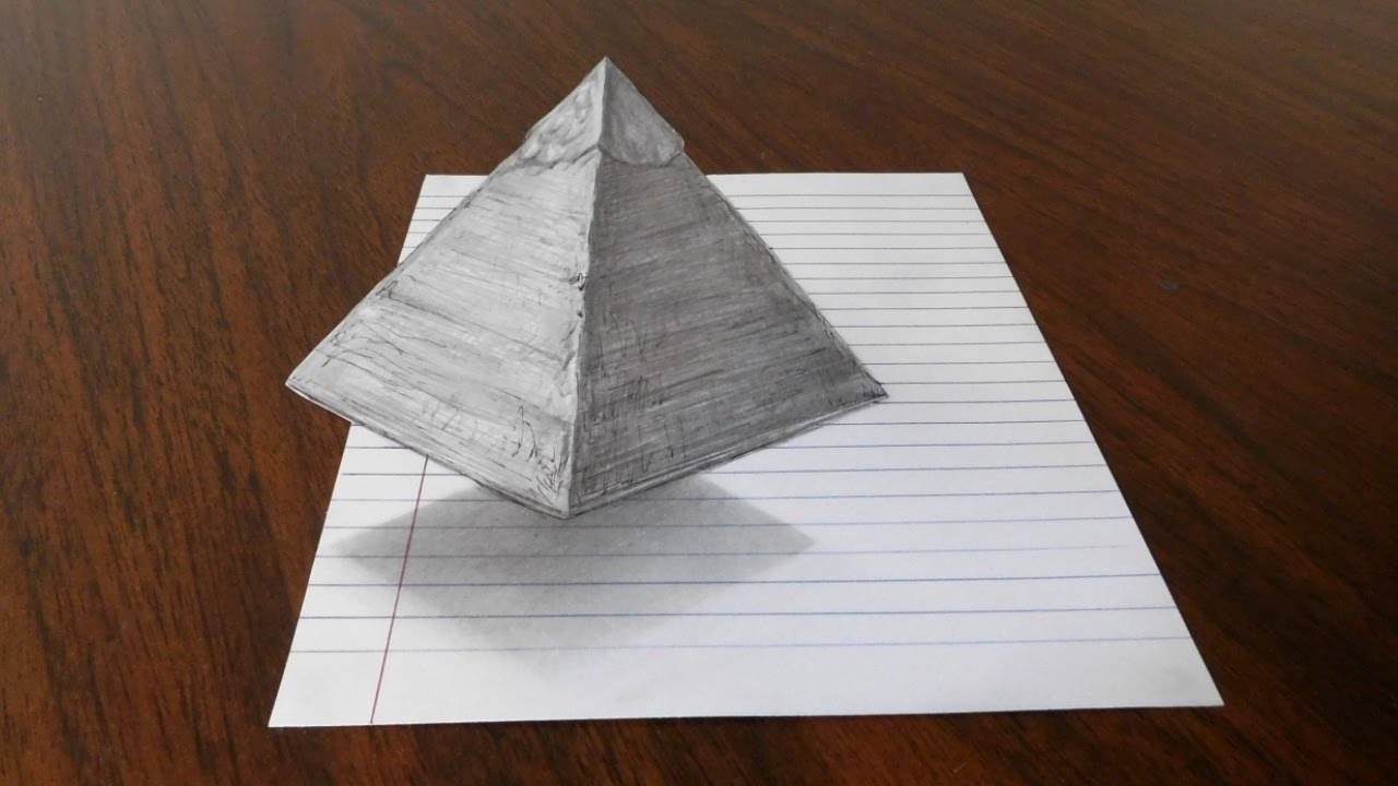 1280x720 Floating Pyramid - 3d Pyramid Drawing