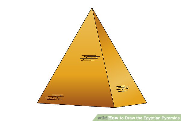 601x401 How To Draw The Egyptian Pyramids Steps - 3d Pyramid Drawing